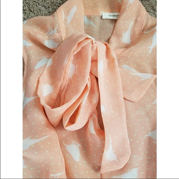 🐦 Modcloth Chiffon scarf bird top - Picture 2 of 3